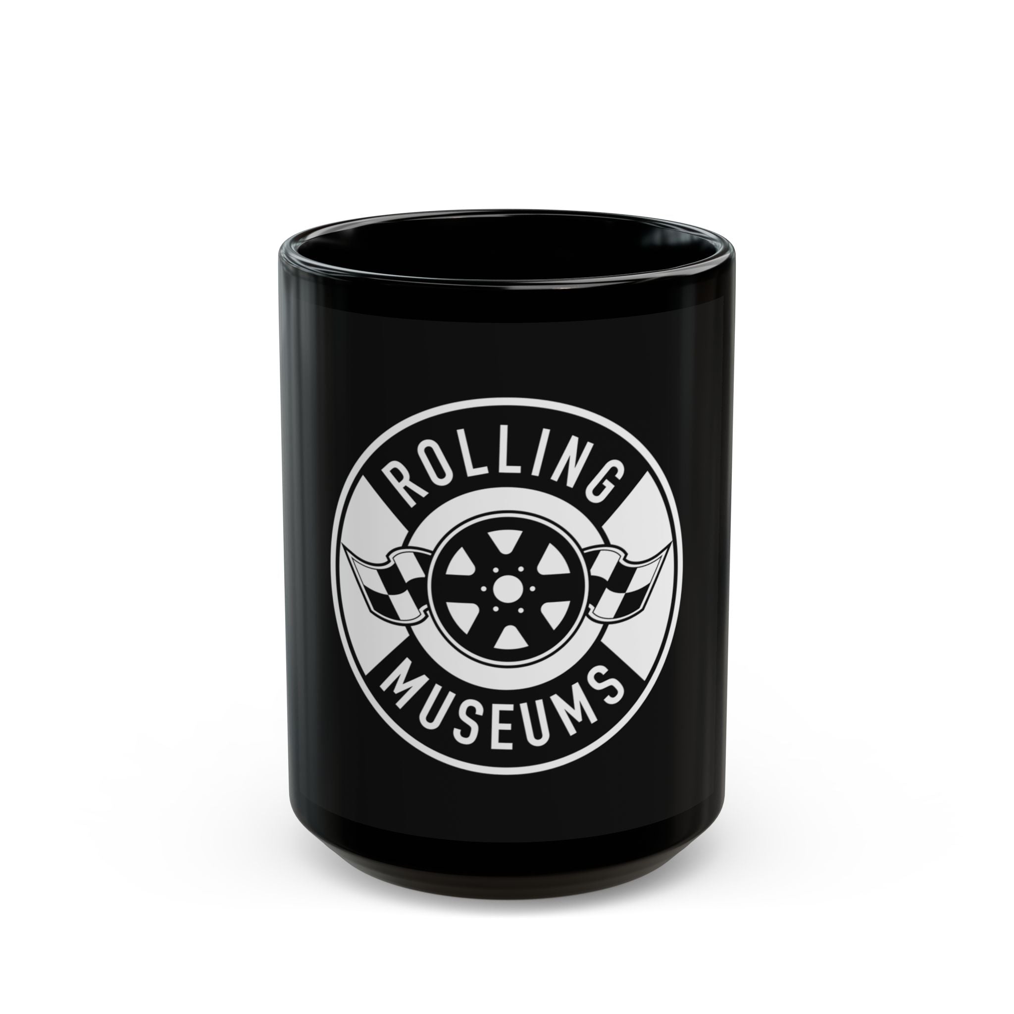 Rolling Museums Classic Car Black Mug — 'Dropping the Top' Coffee Cup
